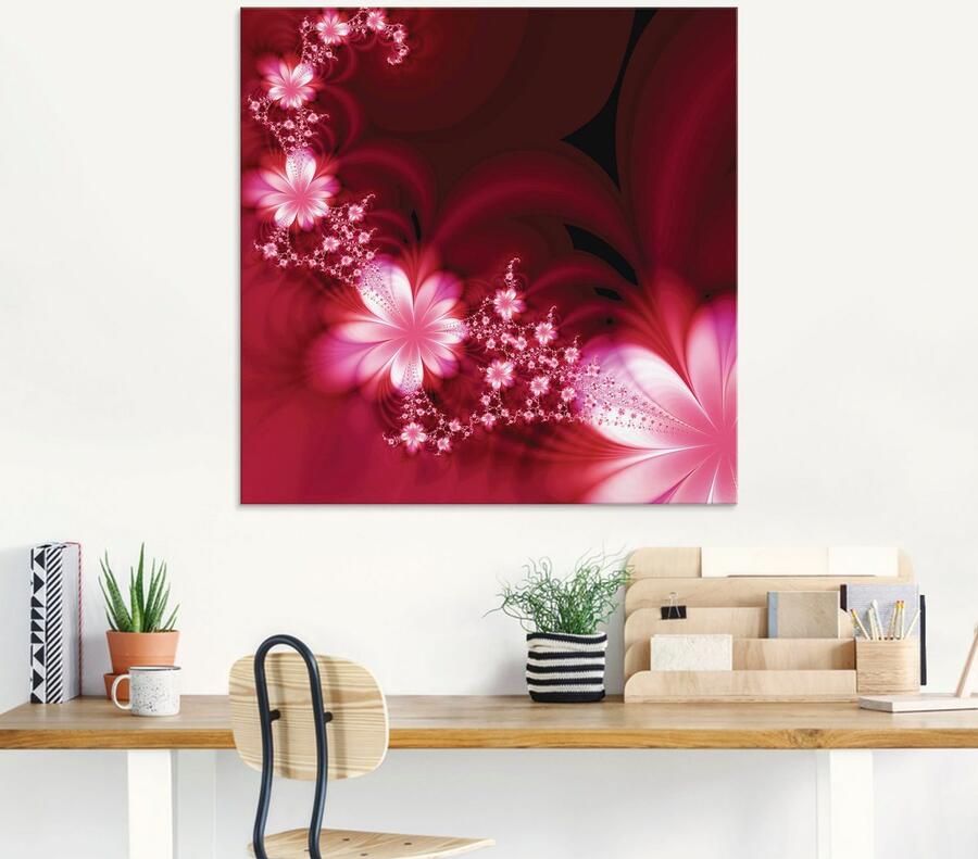 Artland Print op glas Guirlande van bloemen in verschillende maten - Foto 3