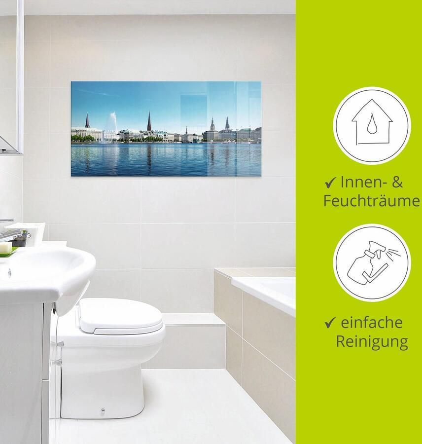 Artland Print op glas Hamburg Alsterpanorama - Foto 3