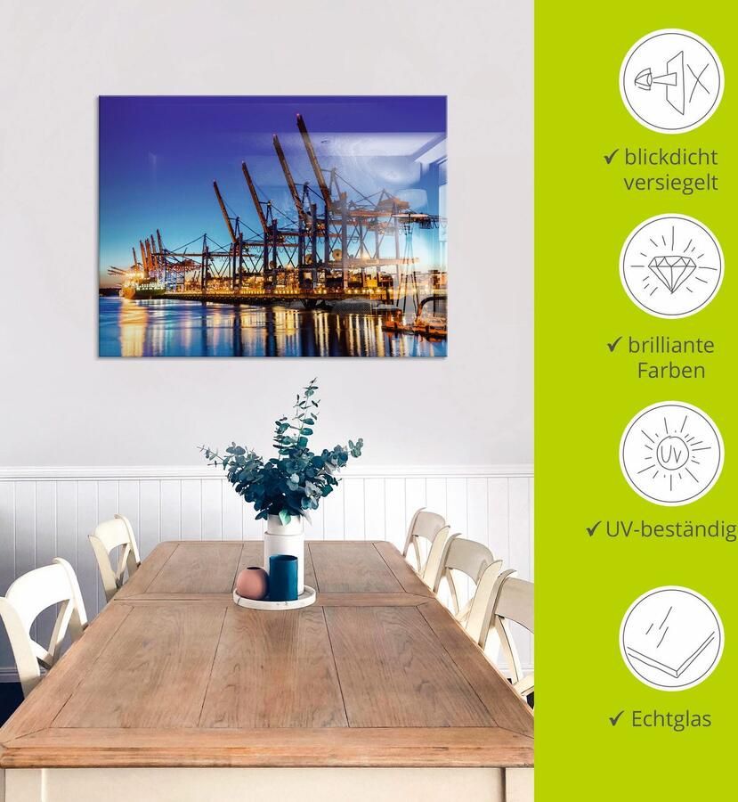 Artland Print op glas Hamburg Containerhaven - Foto 5