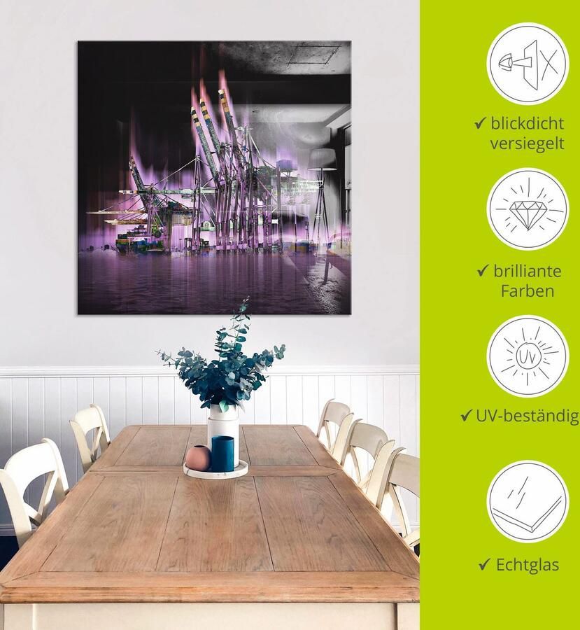 Artland Print op glas Hamburg Hanzestad Collage 04 - Foto 4
