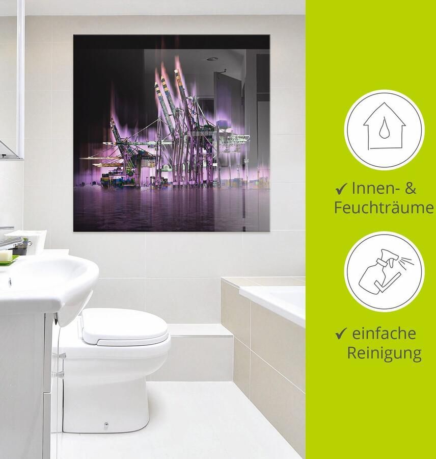 Artland Print op glas Hamburg Hanzestad Collage 04 - Foto 3