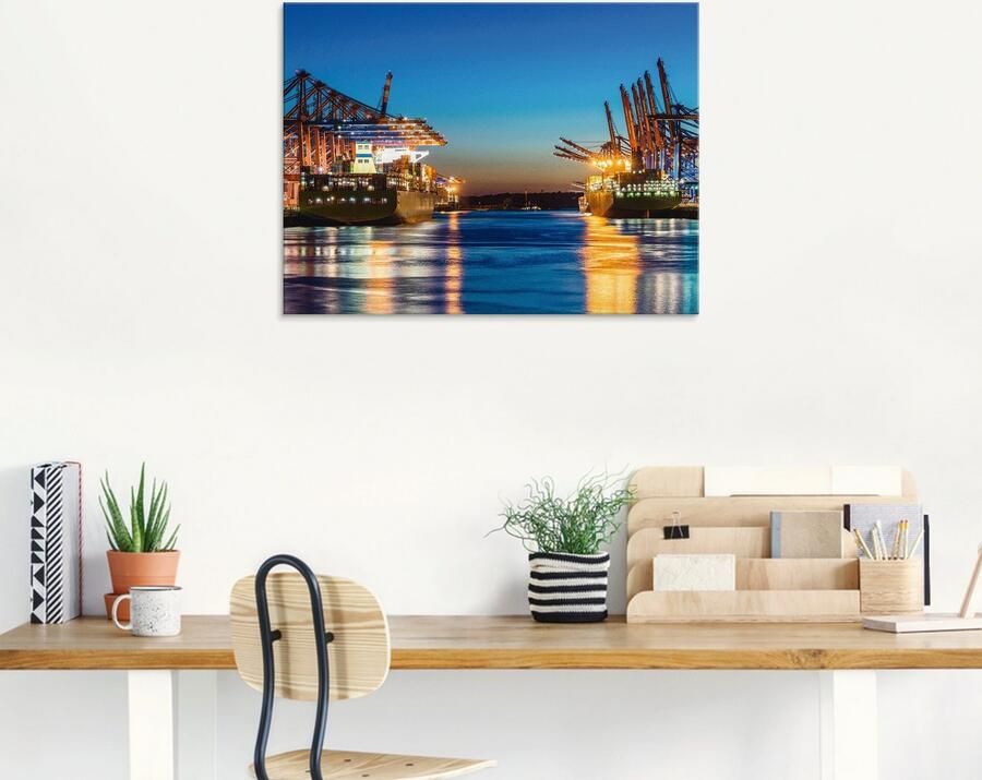 Artland Print op glas Hamburg Haven s avonds 2 - Foto 5
