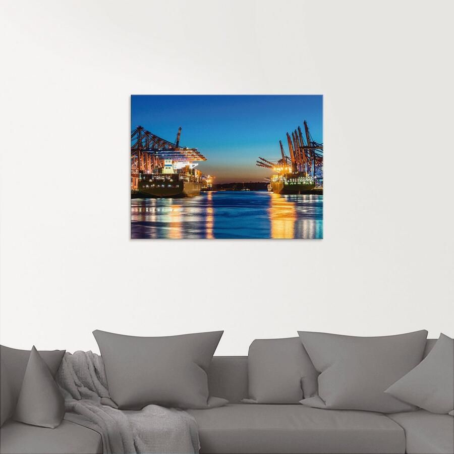 Artland Print op glas Hamburg Haven s avonds 2