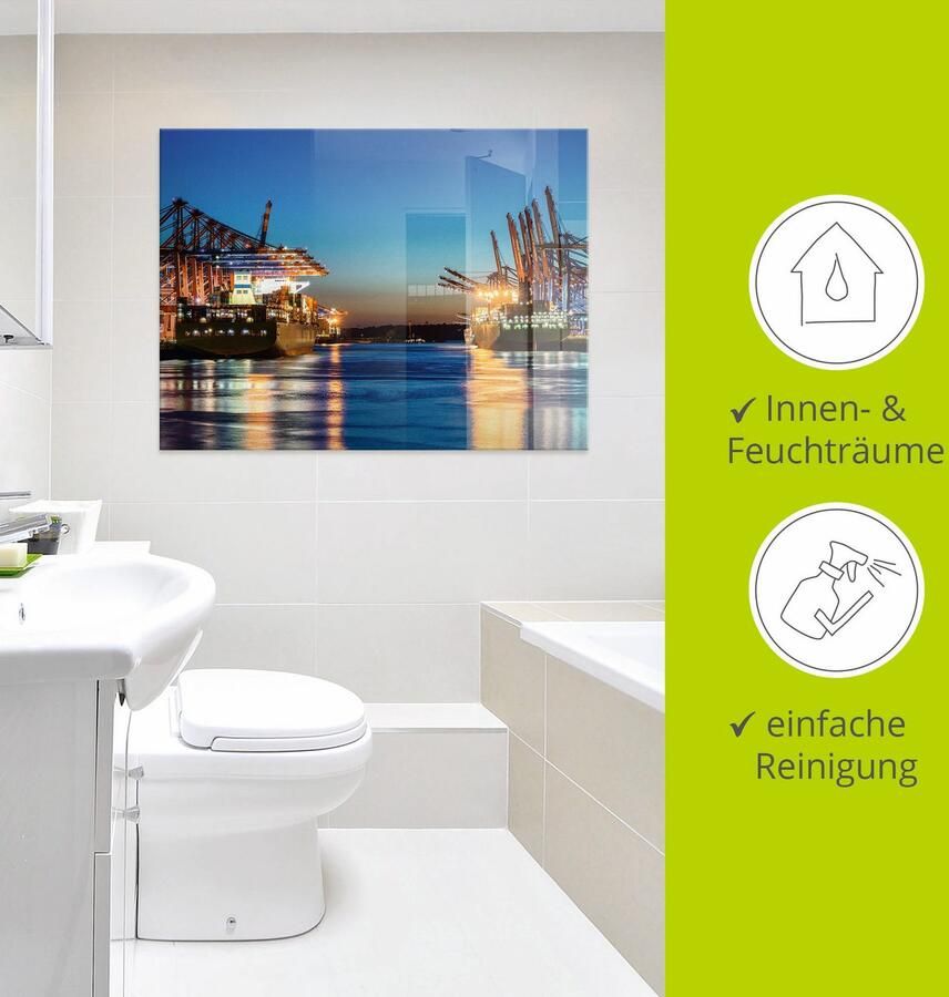 Artland Print op glas Hamburg Haven s avonds 2 - Foto 3