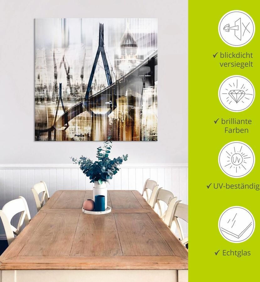 Artland Print op glas Hamburg Skyline collage III - Foto 4