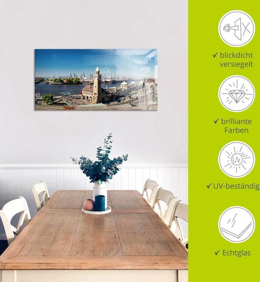 Artland Print op glas Hamburg St. Pauli pier - Foto 4