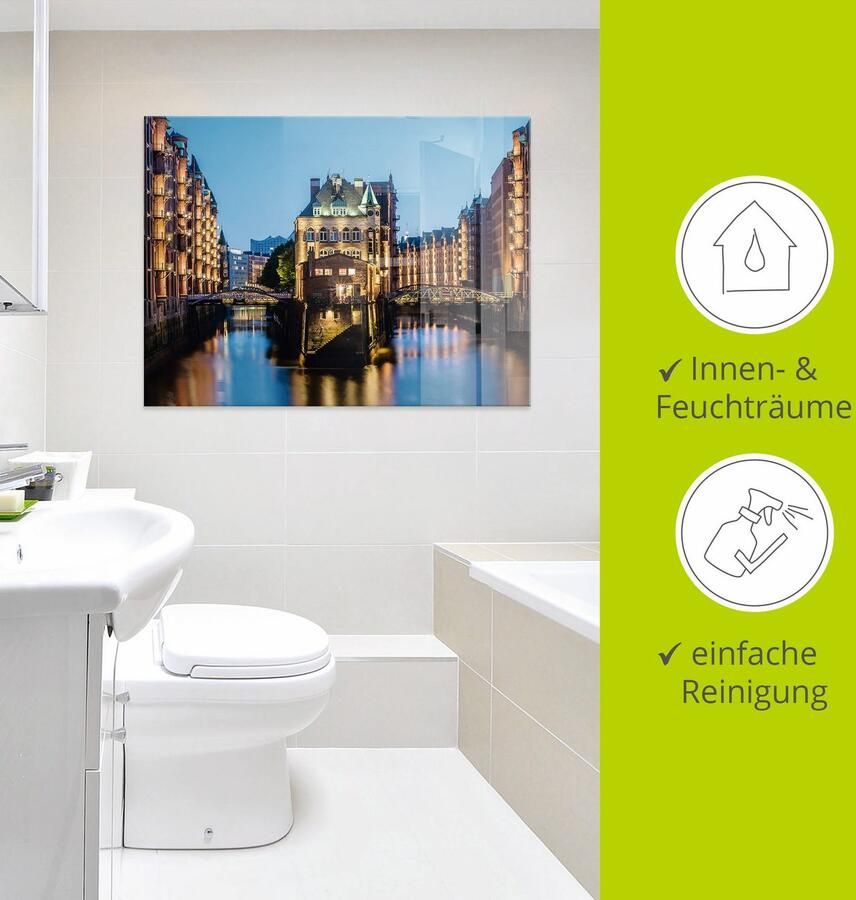 Artland Print op glas Hamburg Waterkasteel in Speicherstadt 2 - Foto 3