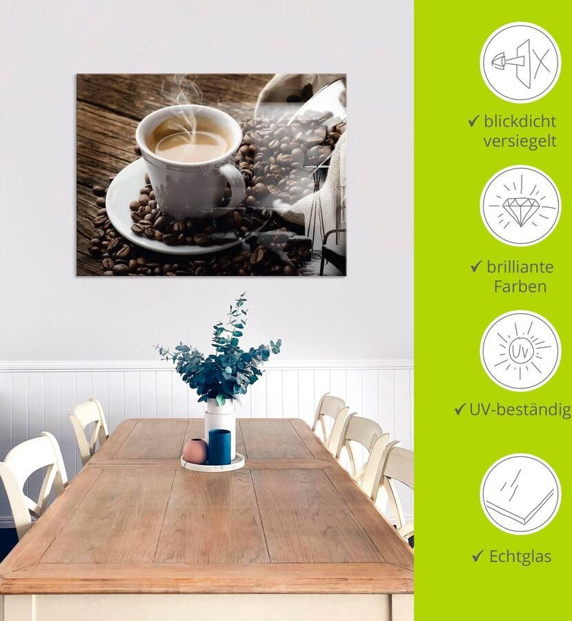 Artland Print op glas Hete koffie hete koffie - Foto 3