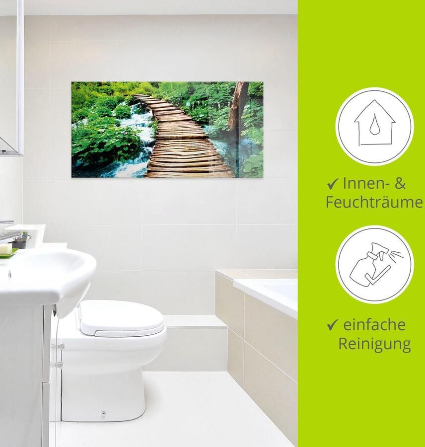 Artland Print op glas Houten brug in verschillende maten - Foto 2