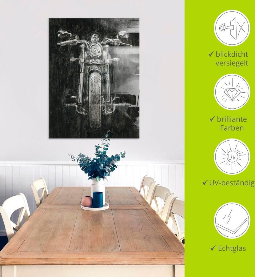 Artland Print op glas Ijzeren paard I in verschillende maten - Foto 4