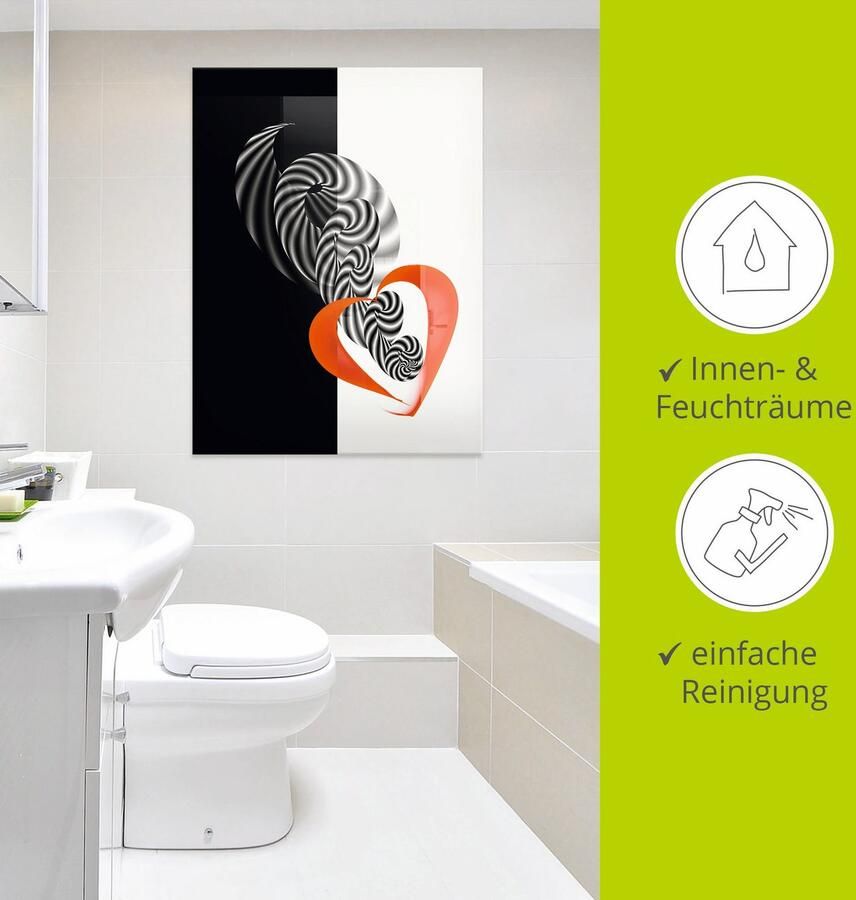 Artland Print op glas In het midden van het hart - Foto 3