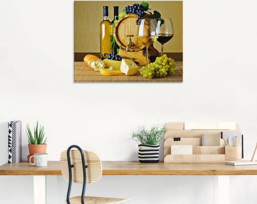 Artland Print op glas Kaas wijn en druiven in verschillende maten - Foto 6