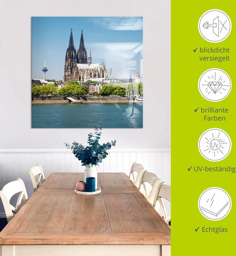 Artland Print op glas Keulse domkerk in verschillende maten - Foto 4