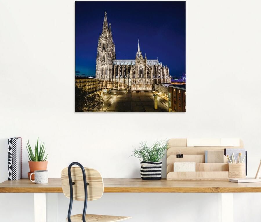 Artland Print op glas Keulse domkerk s avonds - Foto 5