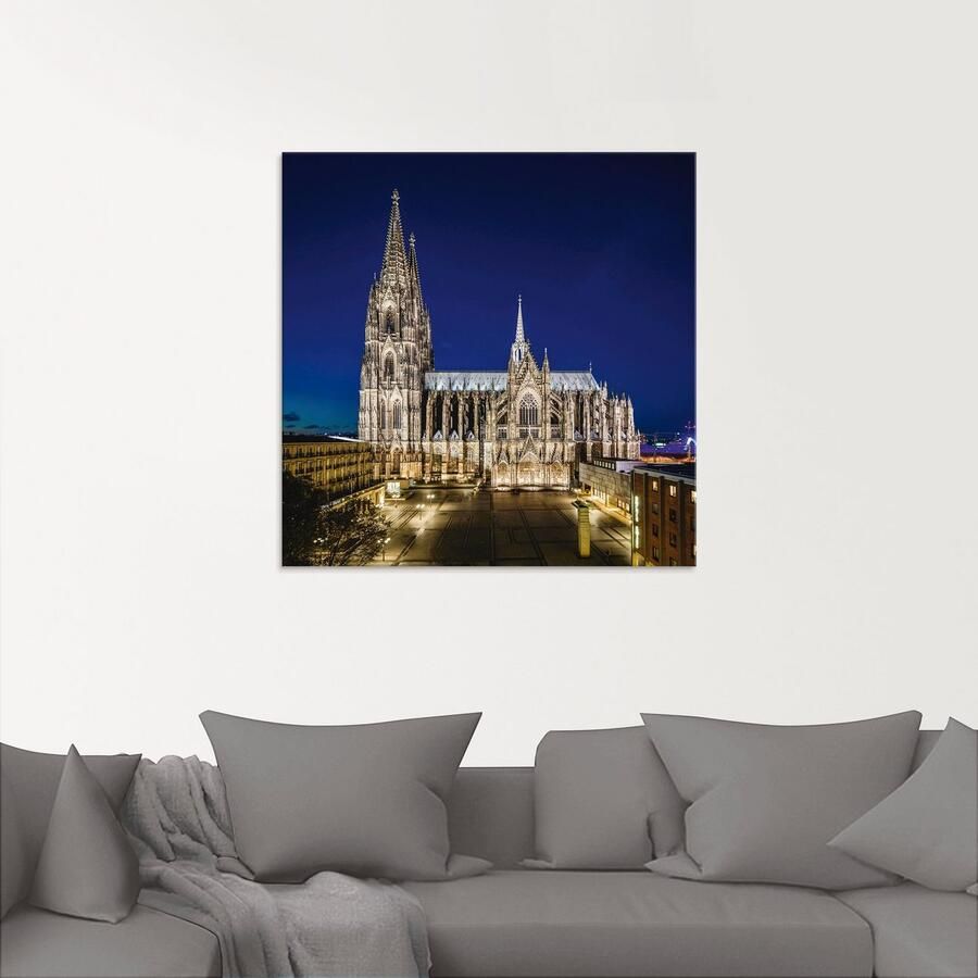 Artland Print op glas Keulse domkerk s avonds