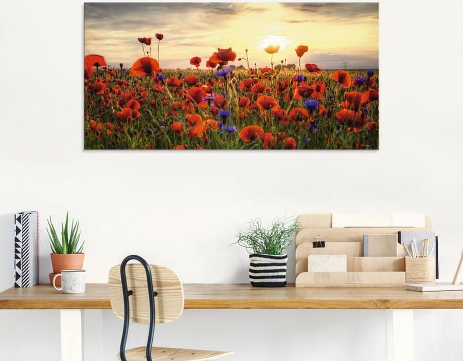 Artland Print op glas Klaprozen in verschillende maten - Foto 6