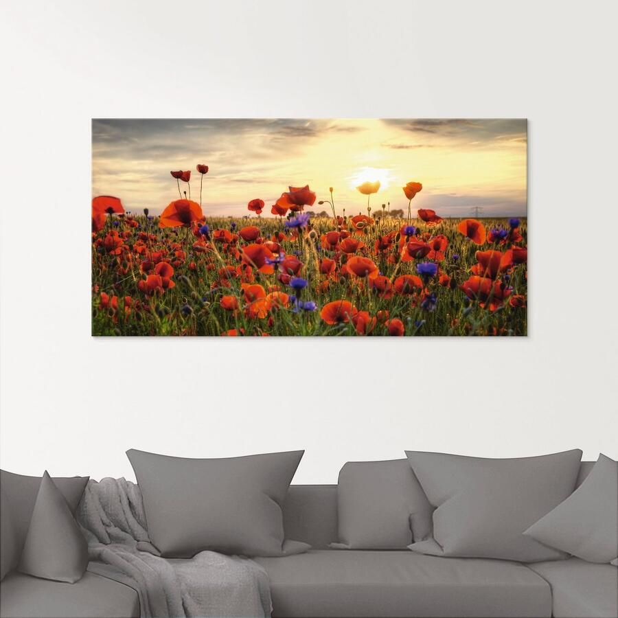 Artland Print op glas Klaprozen in verschillende maten - Foto 2