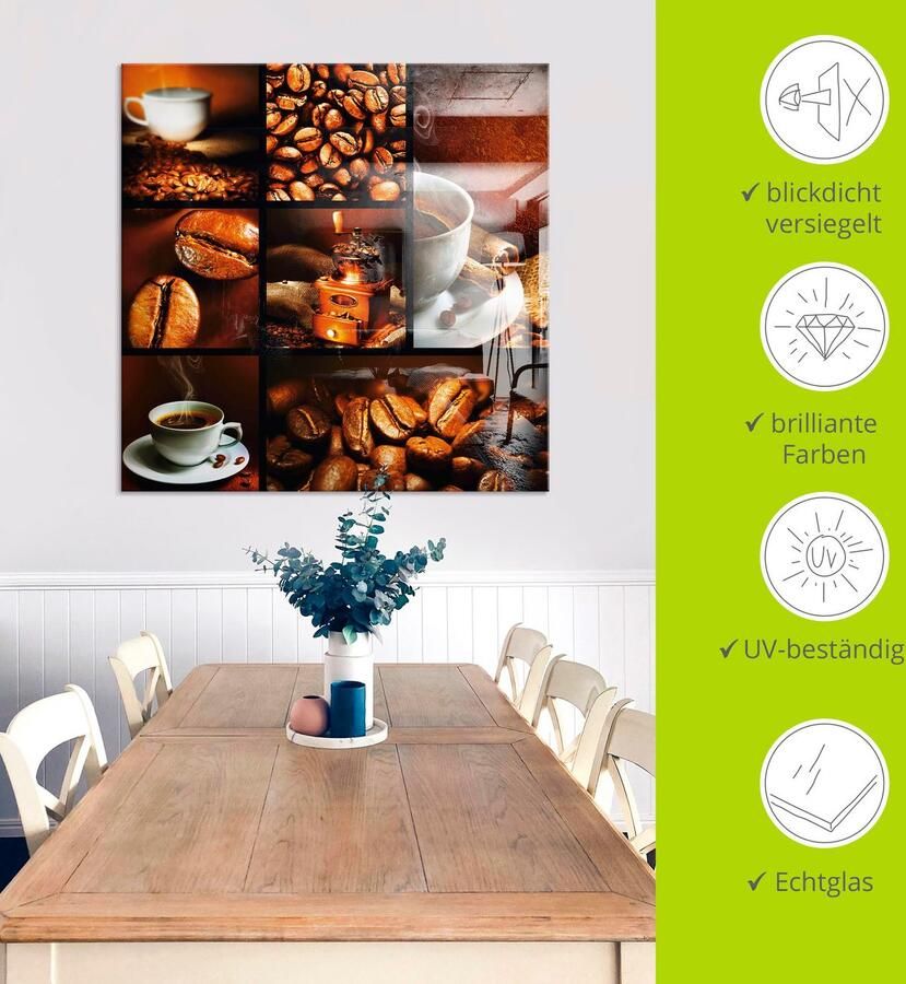 Artland Print op glas Koffie collage in verschillende maten - Foto 3