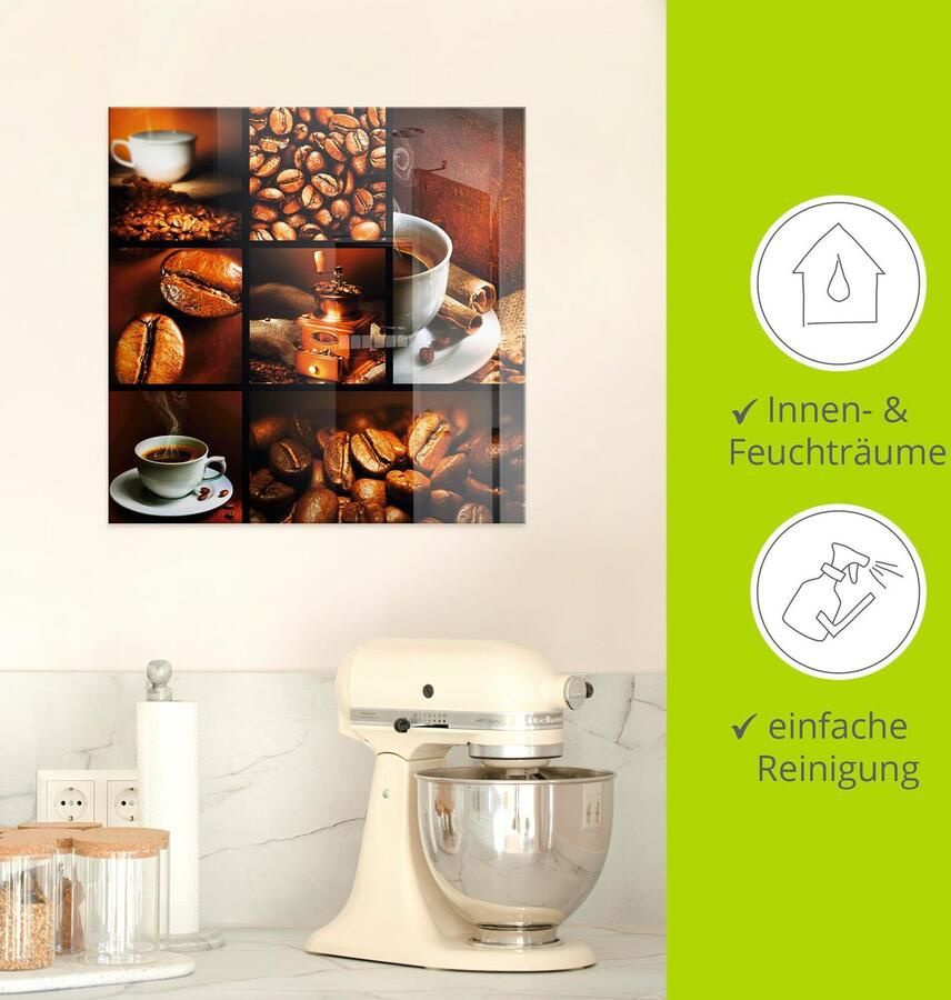 Artland Print op glas Koffie collage in verschillende maten - Foto 2