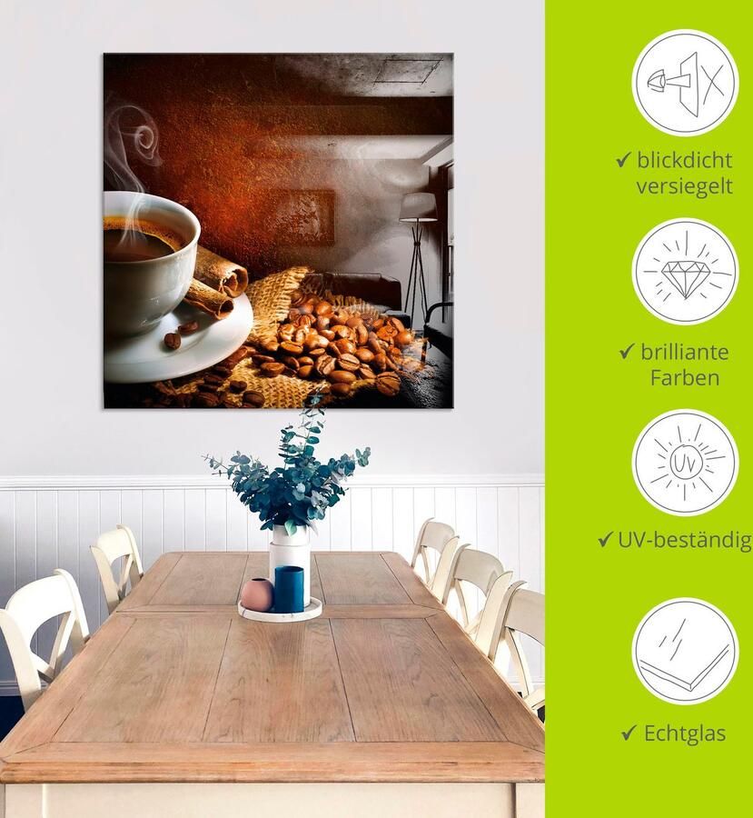 Artland Print op glas Koffie in verschillende maten - Foto 3