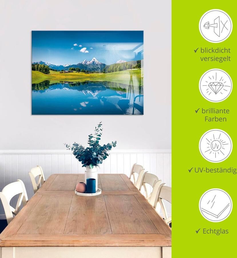 Artland Print op glas Landschap in de Alpen in verschillende maten - Foto 3