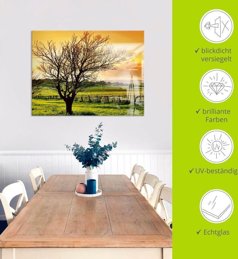 Artland Print op glas Landschap met wijnbergen - Foto 4