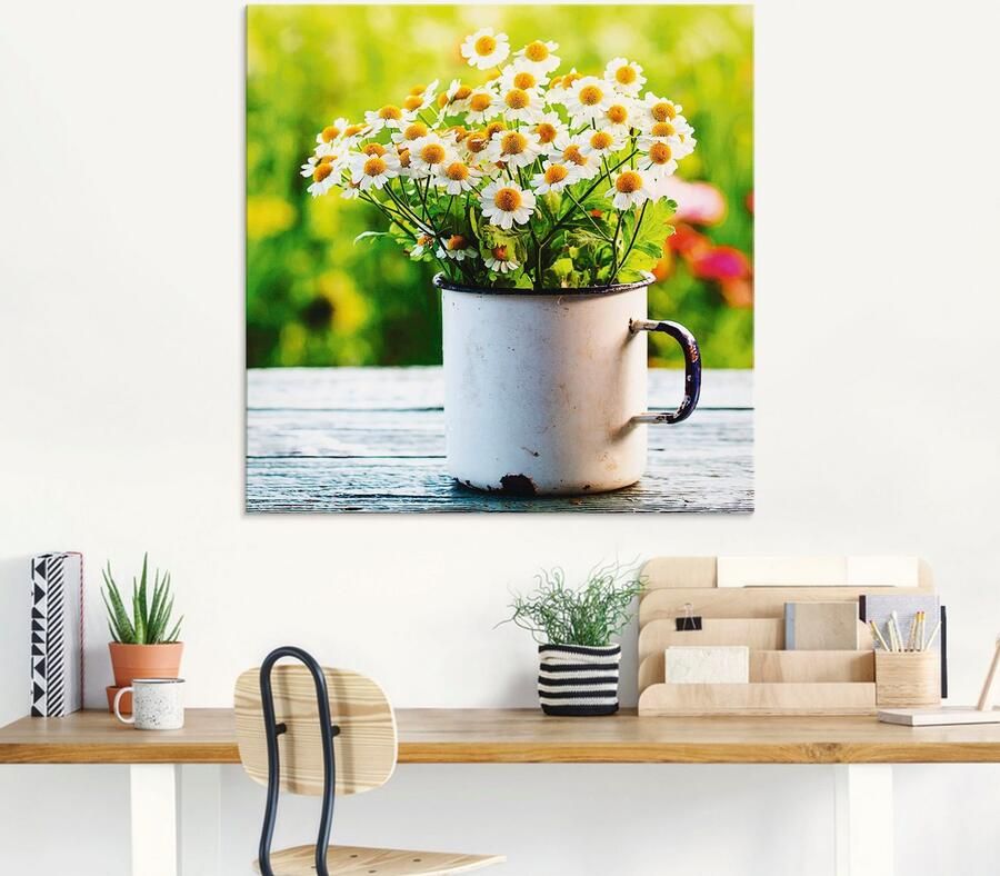 Artland Print op glas Lentetuin met echte kamille - Foto 5