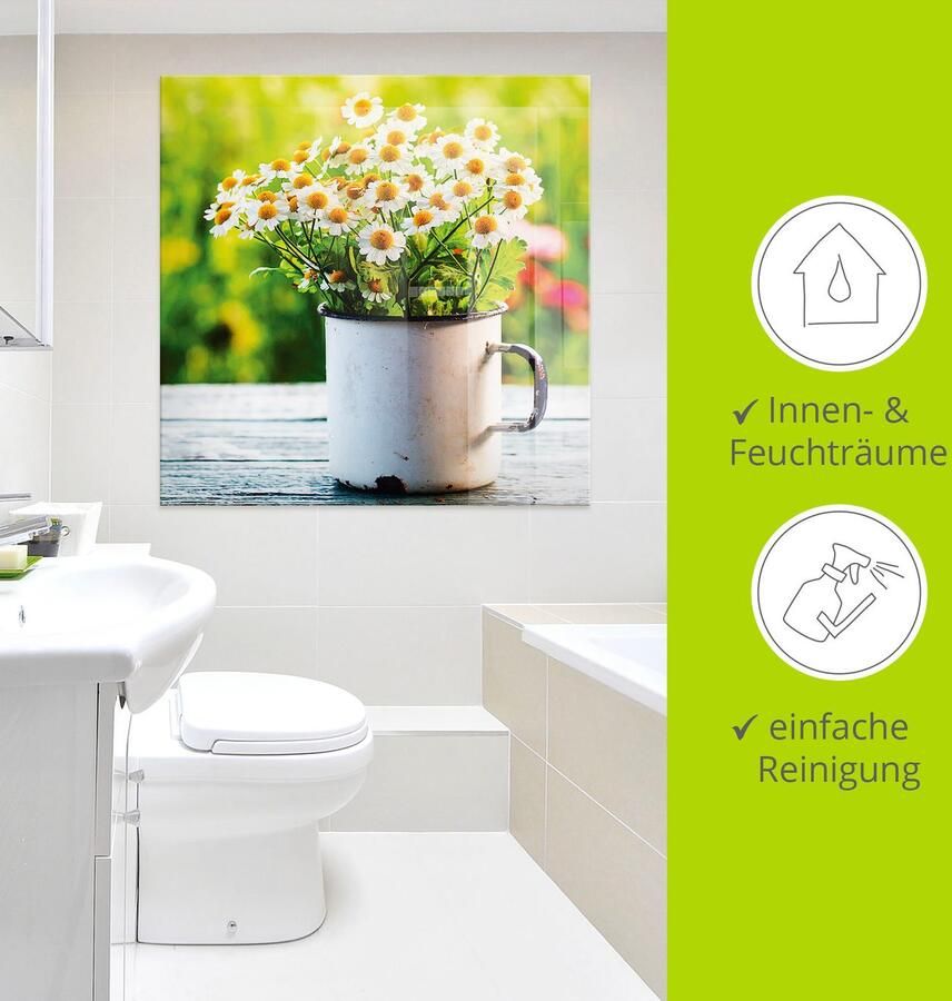 Artland Print op glas Lentetuin met echte kamille - Foto 2