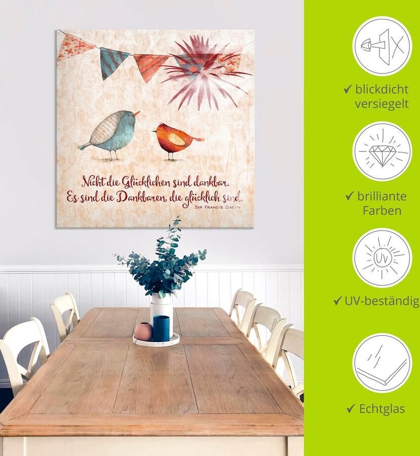 Artland Print op glas Levenswijsheid gelukkig - Foto 4