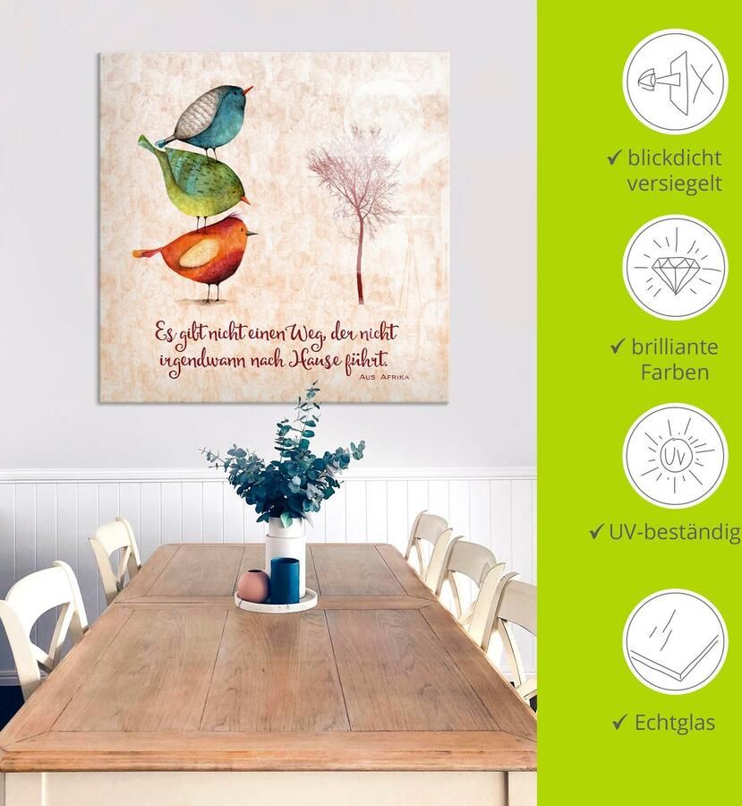 Artland Print op glas Levenswijsheid thuis in verschillende maten - Foto 4
