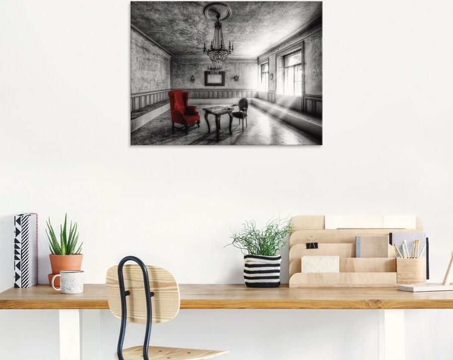 Artland Print op glas Lost Place rode fauteuil - Foto 6