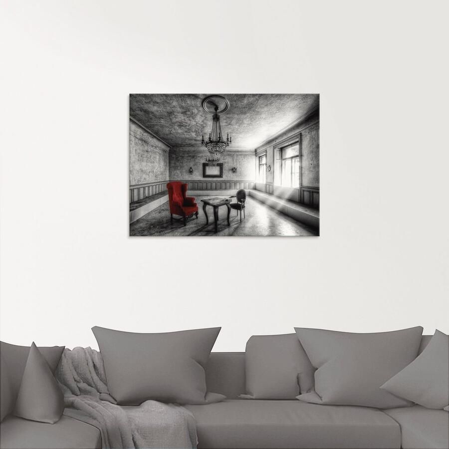 Artland Print op glas Lost Place rode fauteuil - Foto 2
