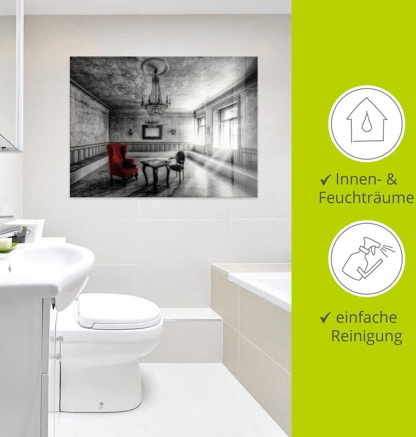 Artland Print op glas Lost Place rode fauteuil - Foto 3