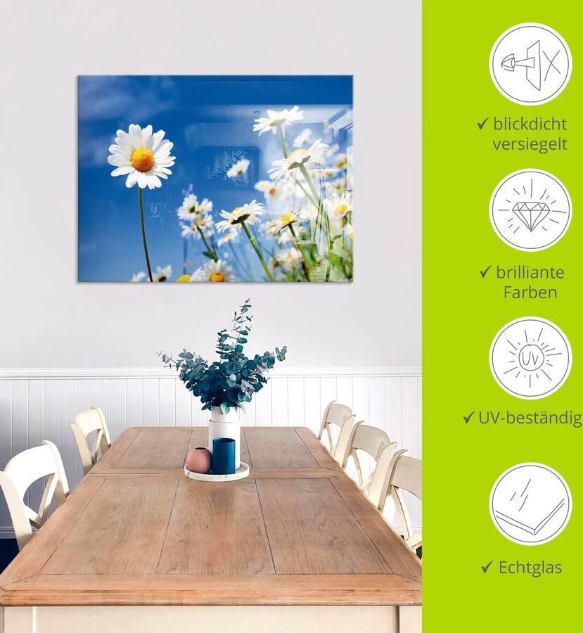 Artland Print op glas Madeliefje in verschillende maten - Foto 3
