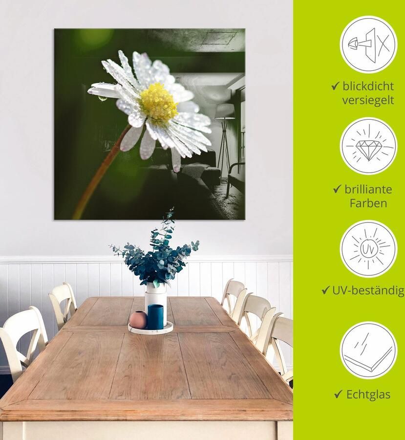 Artland Print op glas Madeliefje in verschillende maten - Foto 5