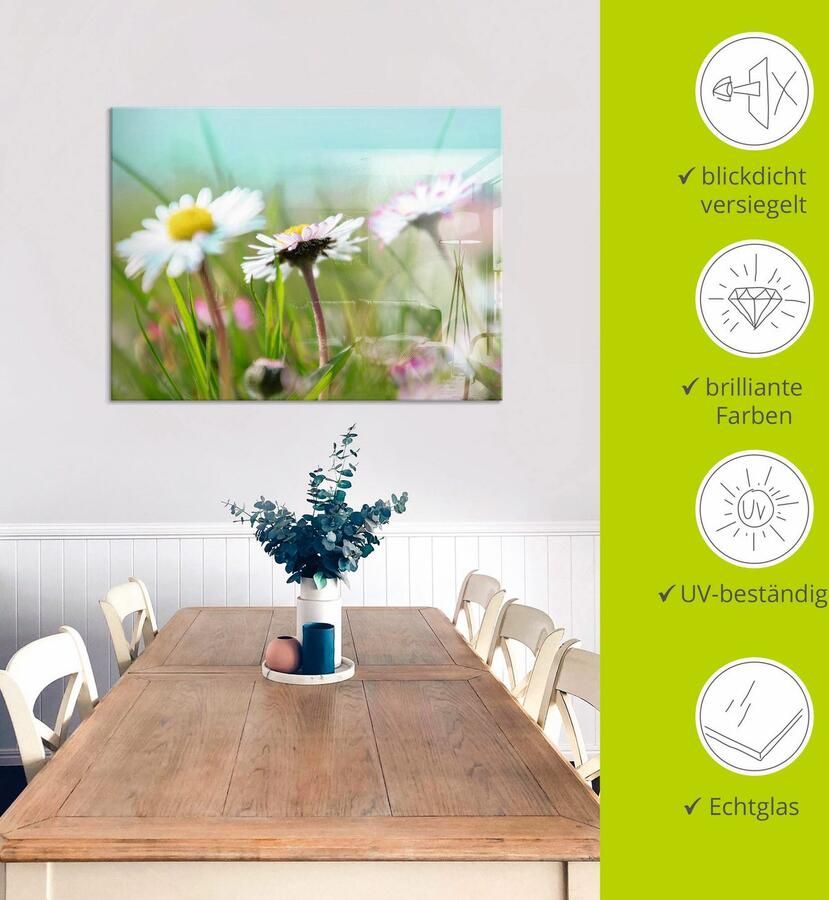 Artland Print op glas Madeliefje romantiek in verschillende maten - Foto 5