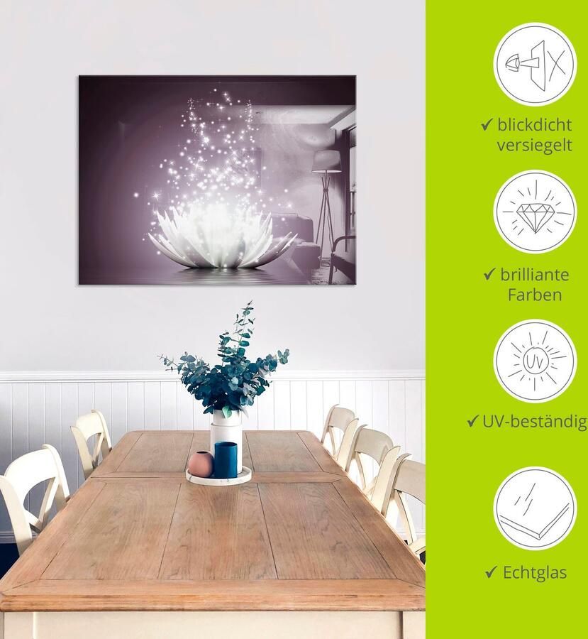 Artland Print op glas Magie van de lotusbloem - Foto 2