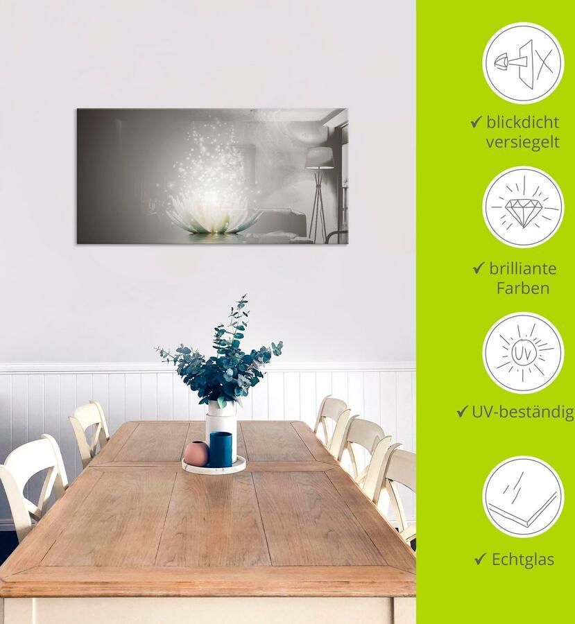 Artland Print op glas Magie van de lotusbloem - Foto 5