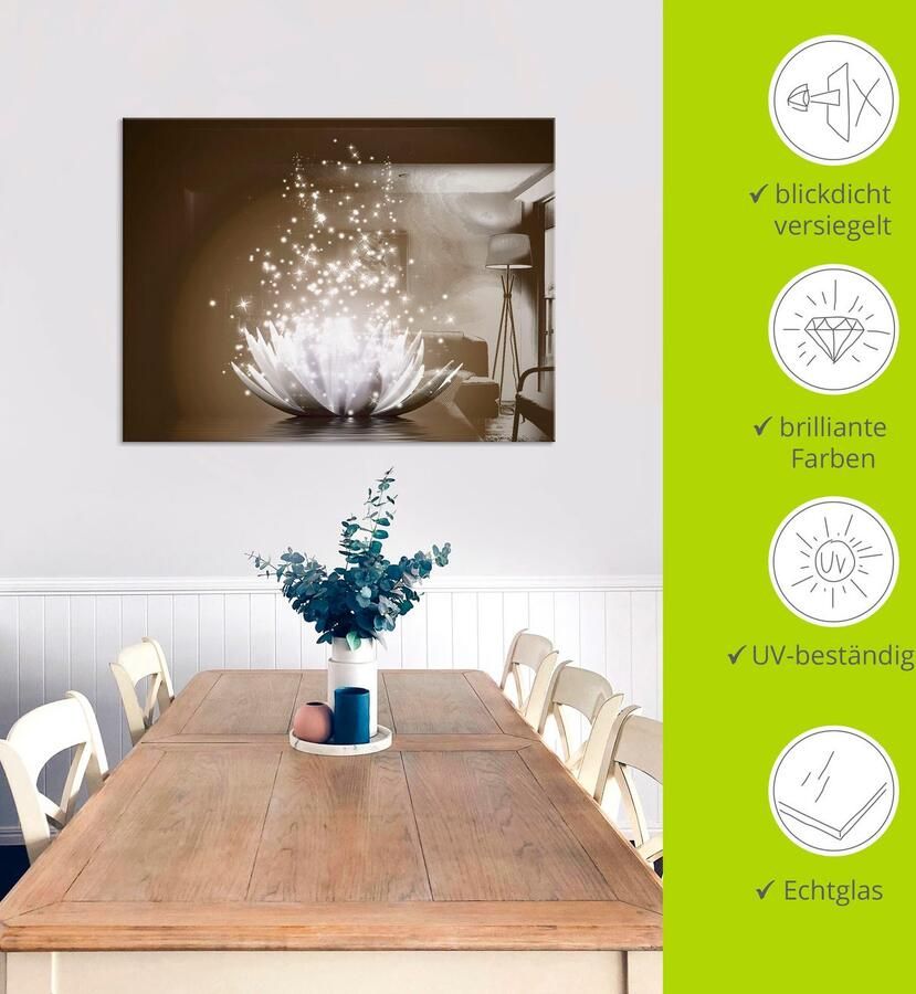 Artland Print op glas Magie van de lotusbloem - Foto 3