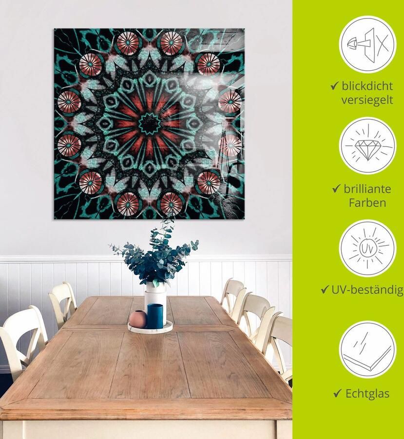 Artland Print op glas Mandala bescherming van de krijger - Foto 4