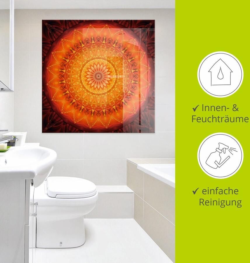 Artland Print op glas Mandala energie 1 in verschillende maten - Foto 3