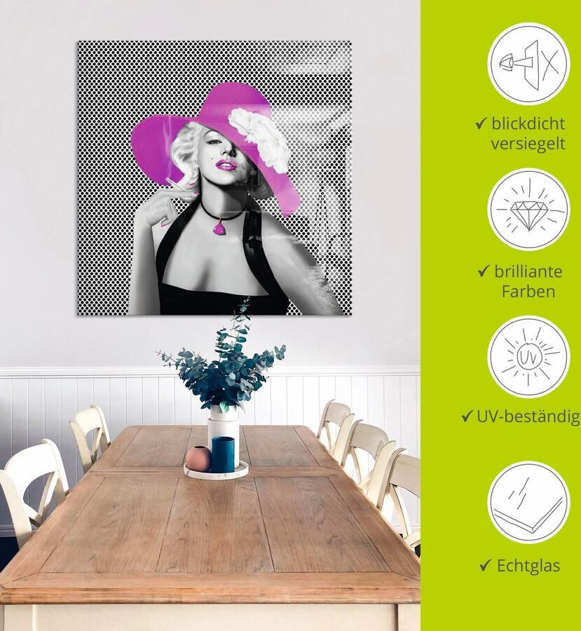 Artland Print op glas Marilyn In popart in verschillende maten - Foto 4