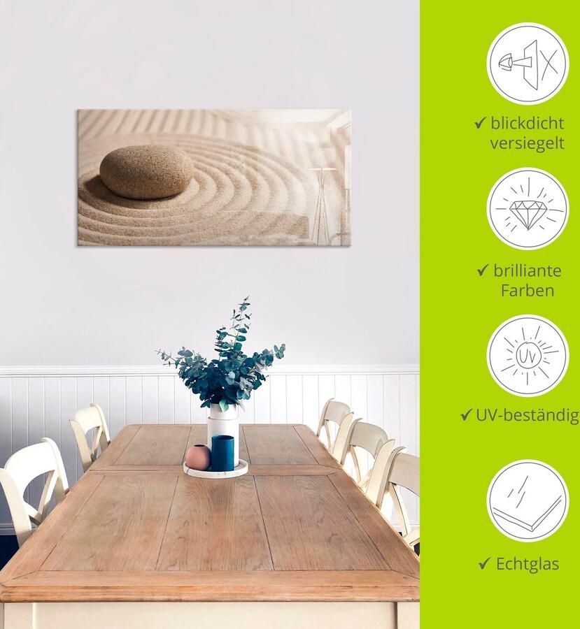 Artland Print op glas Mini zen tuin zand in verschillende maten - Foto 3