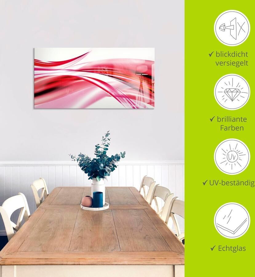 Artland Print op glas Mooie golf abstract in verschillende maten - Foto 3