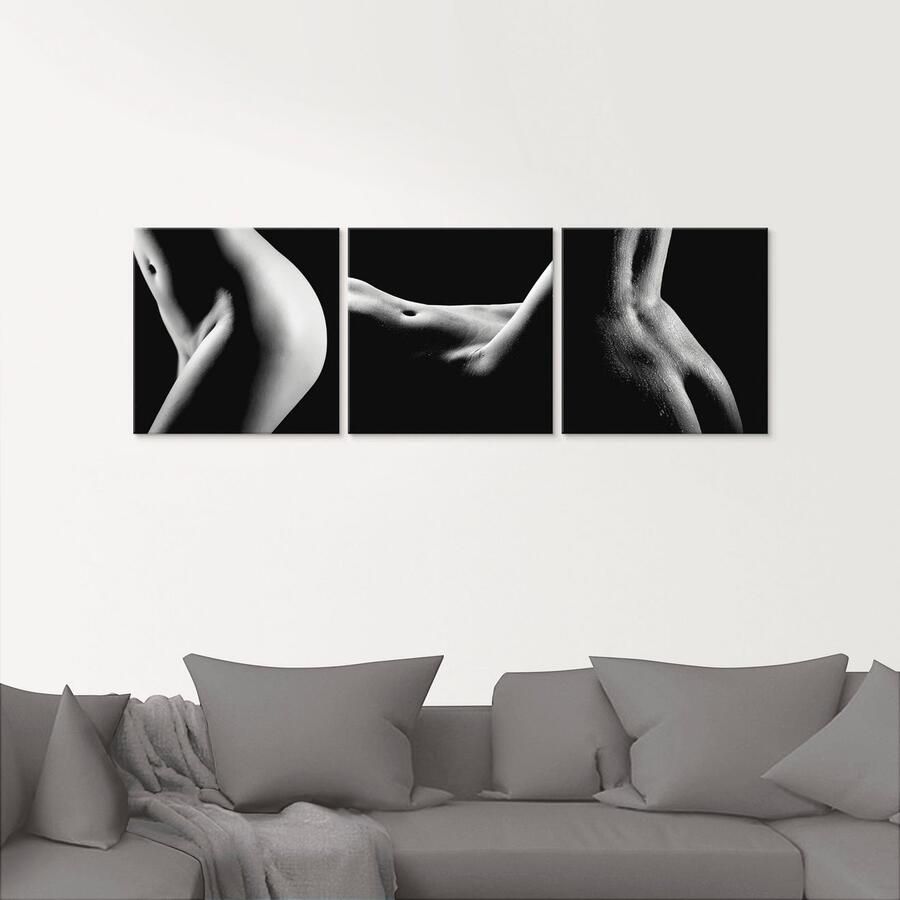 Artland Print op glas Mooie jonge naakte vrouw (3-delig) - Foto 2