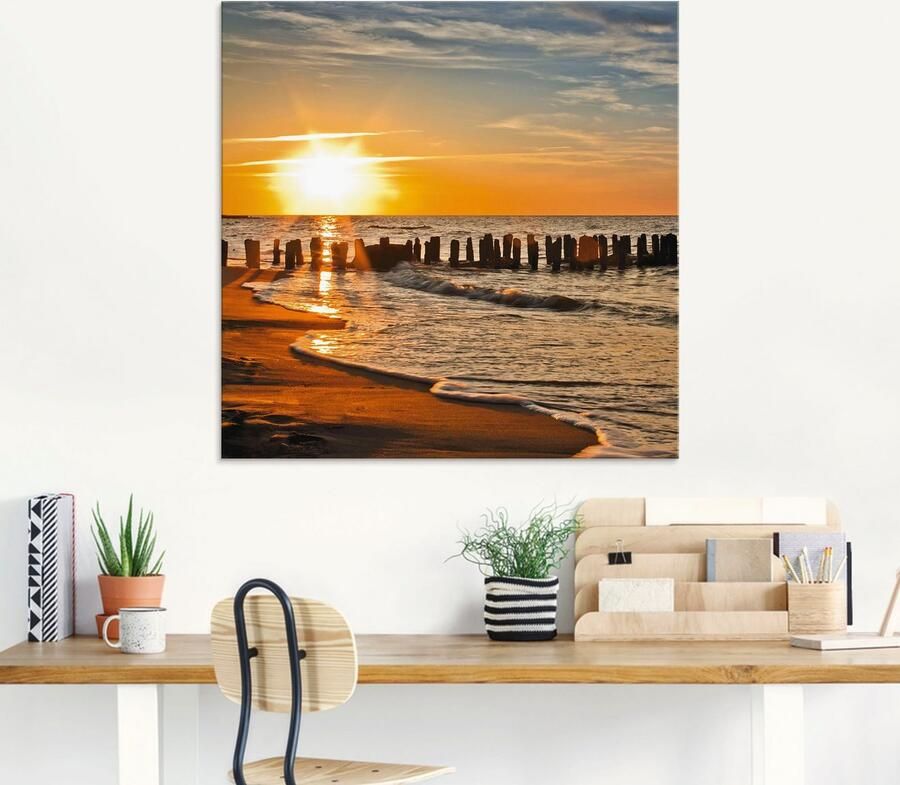 Artland Print op glas Mooie zonsondergang aan het strand - Foto 5