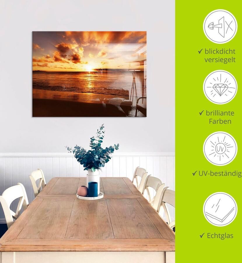 Artland Print op glas Mooie zonsondergang strand - Foto 3