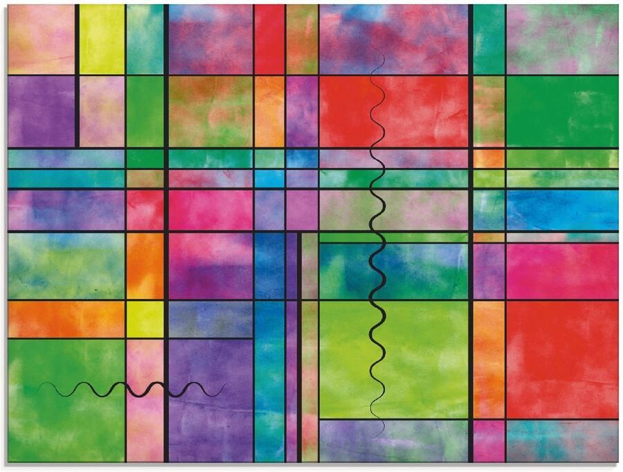 Artland Print op glas Multicolour Abstract in verschillende maten - Foto 6