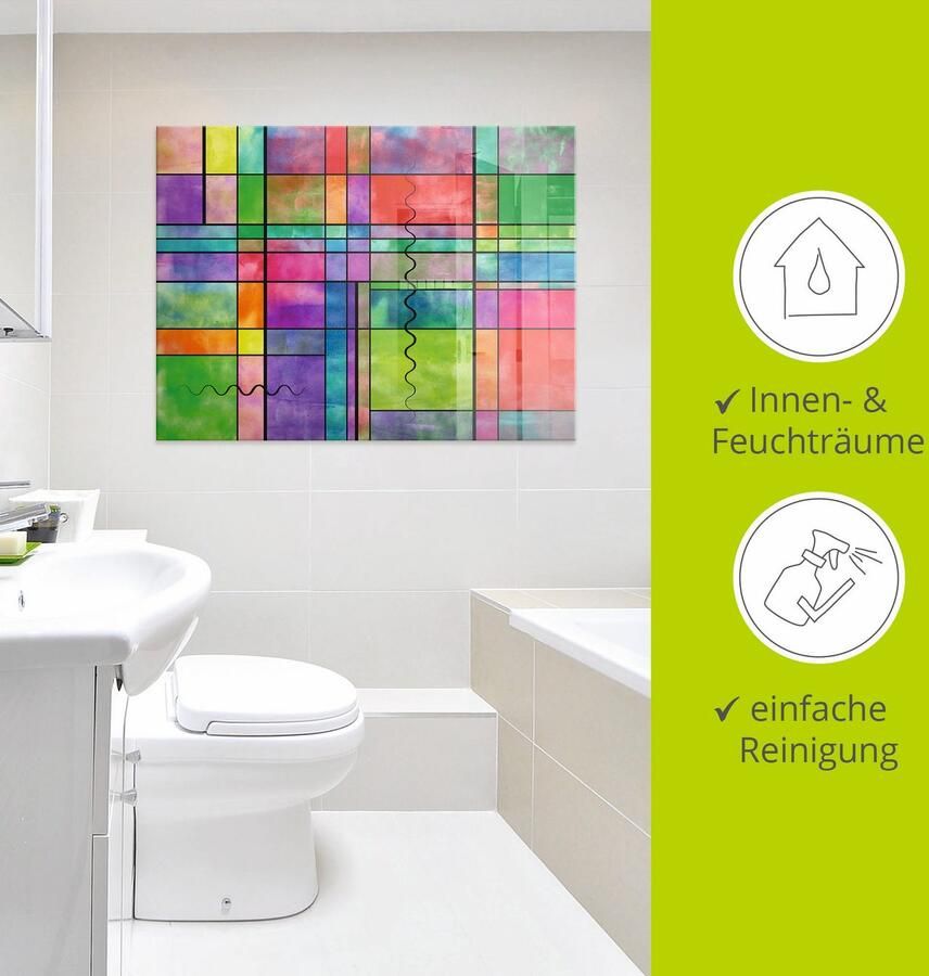 Artland Print op glas Multicolour Abstract in verschillende maten - Foto 3