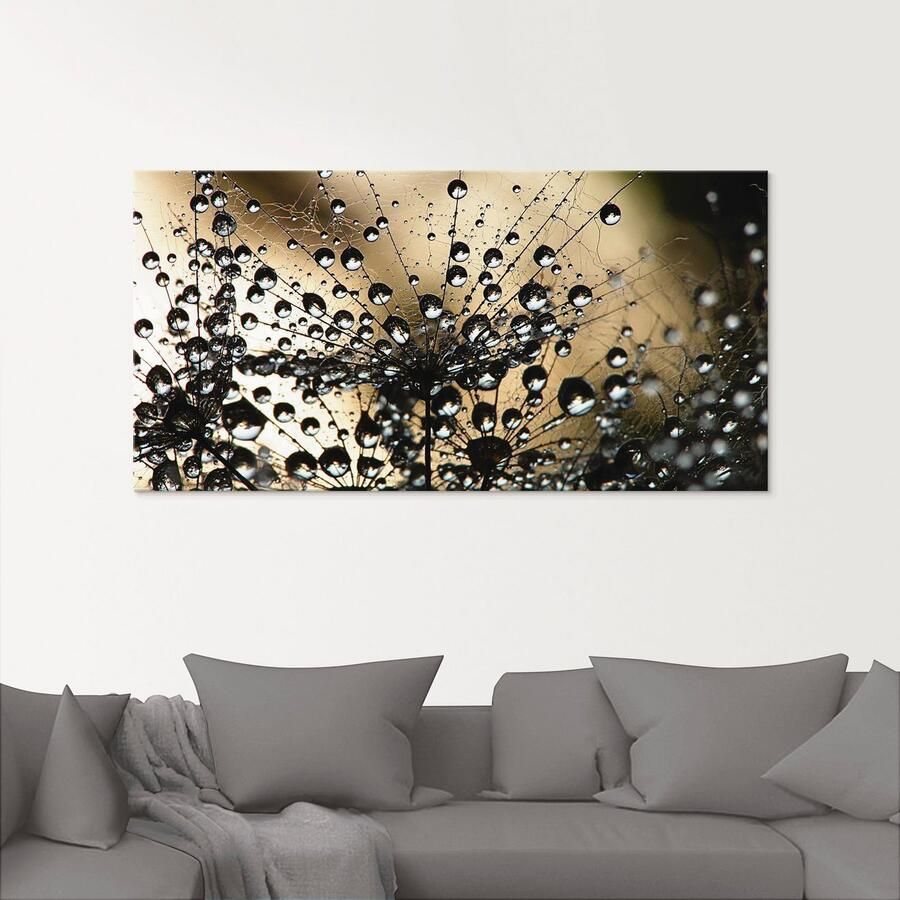 Artland Print op glas Natte paardenbloem in verschillende maten - Foto 2